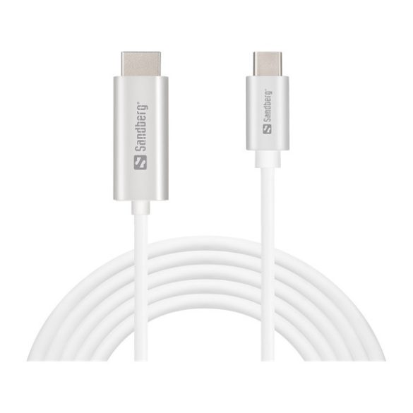 Sandberg Kábel - USB-C to HDMI (4K/32Hz, fehér, 2m)