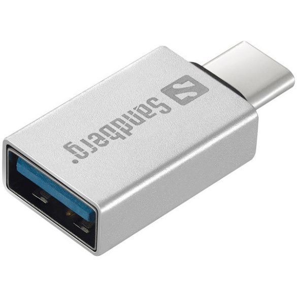 Sandberg Kábel Átalakító - USB-C to USB3.0 Dongle (ezüst; USB-C bemenet; USB3.0 (anya) kimenet)