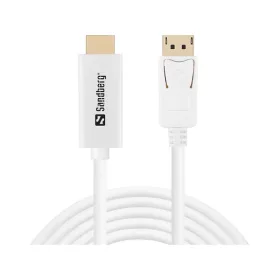   Sandberg Kábel - DisplayPort-HDMI (DisplayPort - HDMI kábel, apa/apa, 2m, fehér)