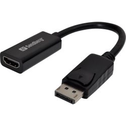   Sandberg Kábel Átalakító - DisplayPort - HDMI (DisplayPort 1.2 apa - HDMI 1.4b 4K30 anya; fekete)