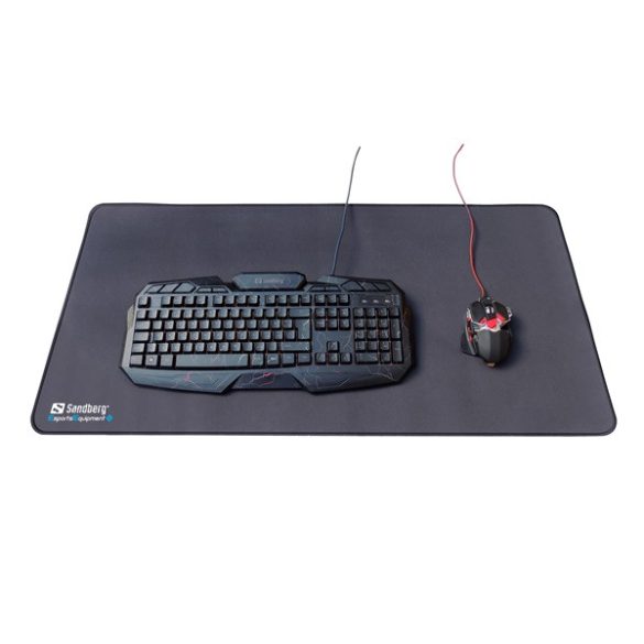 Sandberg Egérpad - Gamer Desk Pad XXXL (billentyűzet és egér számára; 90x45cm; csúszásgátló alsó rész; fekete)