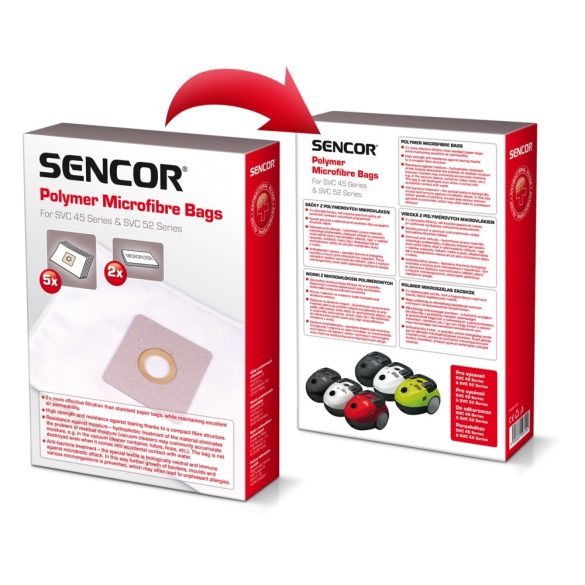 Sencor SVC45 5 darabos mikroszálas porzsák