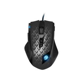   Sharkoon Egér Gamer - Drakonia Black (Avago9800 Lézer érzékelő; max.8200DPI; súlyozható; saját memória; pikkely mintás)