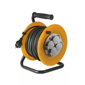   Somogyi Home HJR10-25/1.0 Kábeldob, fém talp, 4 földelt aljzat, 25 m, IP44