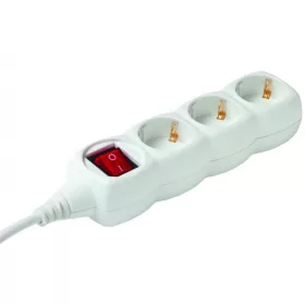   Somogyi Home NV 3K-5/WH/1,5 3-as elosztó kapcsolóval, 5 méter 3x1,5mm2 fehér