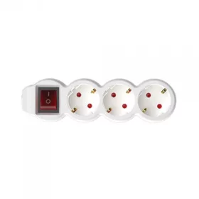   Somogyi Home NV 3K/WH/1,5 3-as elosztó kapcsolóval, 1,5 méter 3x1,5mm2 fehér