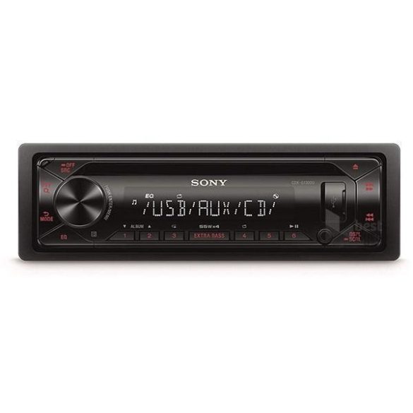 Sony CDXG1300U.EUR CD-lejátszós vevőkészülék USB-vel - piros