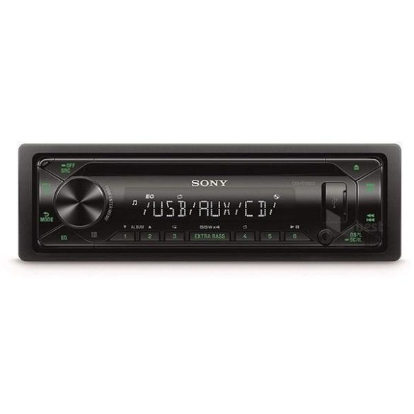 Sony CDXG1302U.EUR CD-lejátszós vevőkészülék USB-vel - zöld