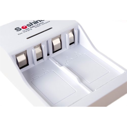 Soshine V1 9V Block 6F22 Li-Ion, Ni-MH, LiFePO4 akkumulátortöltő