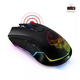   Spirit of Gamer Egér Vezeték nélküli - ELITE-M20 (4800DPI, 1000Hz, 6 gomb, Omron, RGB LED, harisnyázott kábel, fekete)