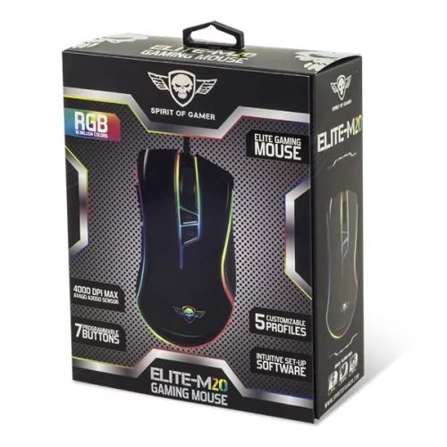 Spirit of Gamer ELITE-M20 egér - fekete