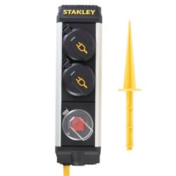  Stanley SXECCC0LAJE 2-es elosztó kapcsolóval, leszúrható, ip44, 5m kábel