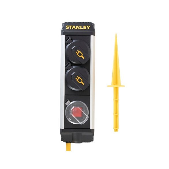 Stanley SXECCC0LAJE 2-es elosztó kapcsolóval, leszúrható, ip44, 5m kábel