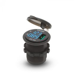   Szivargyújtó helyére beépíthető USB aljzat, feszültségmérővel - kék (54927BL)
