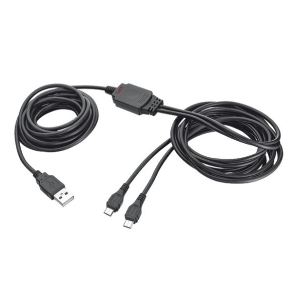 TRUST 20165 trust gamepad töltő - gxt 222 duo cable (töltő kábel 2db ps4 kontrollerhez; usb)