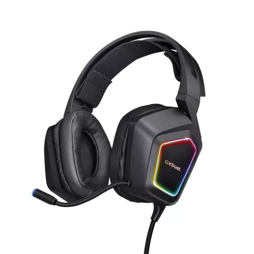 TRUST 23191 fejhallgató 7.1 - GXT 450 Blizz RGB (világítás; mikrofon; hangerőszabályzó; usb; nagy-párnás; 2m kábel)