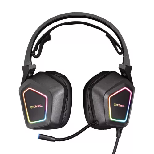 TRUST 23191 fejhallgató 7.1 - GXT 450 Blizz RGB (világítás; mikrofon; hangerőszabályzó; usb; nagy-párnás; 2m kábel)