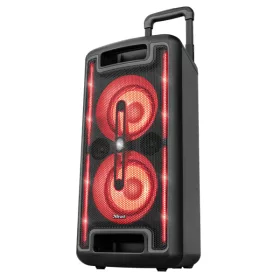   TRUST 23492 trust hangszóró party - klubb mx go portable (80w rms; bluetooth; akku; mikrofon; usb, microsd, 3,5mm jack; fekete)