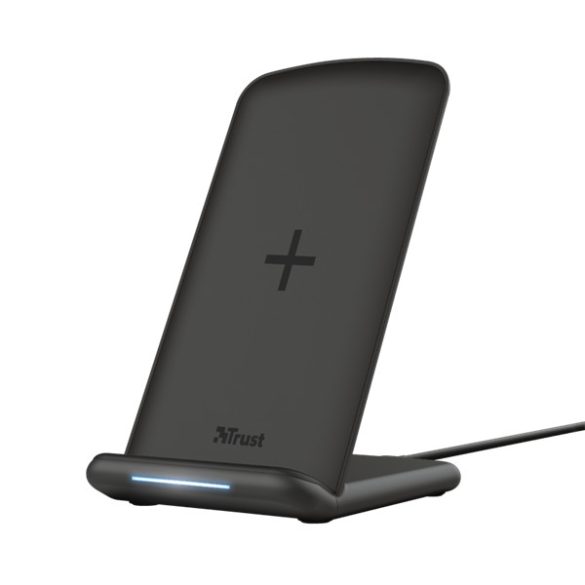 TRUST 23590 trust telefon töltő vezeték nélküli - primo10 fast-charging stand (10w; fekete; qi szabvány)