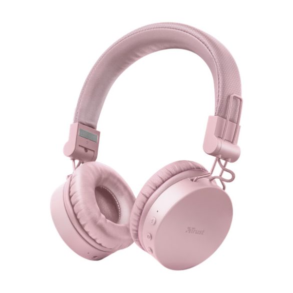 TRUST 23910 trust füllhallgató vezeték nélküli - tones bluetooth (rózsaszín; bt; vezérlőgombok; akku; mikrofon)