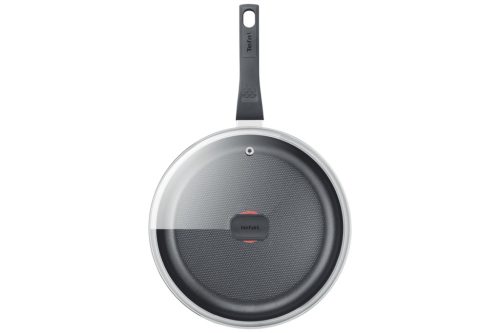 Tefal B5673253 pároló serpenyő fedővel 24cm simply clean red
