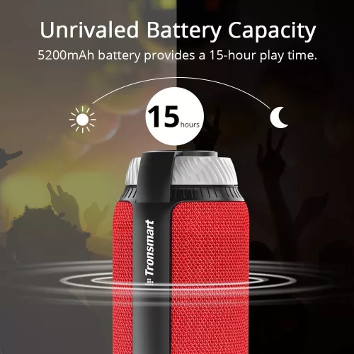 Tronsmart Element T6 vezeték nélküli Bluetooth hangszóró - PIROS