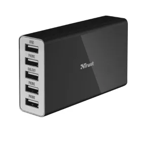 Trust 20014 Hálózati töltő 5 USB port-fekete