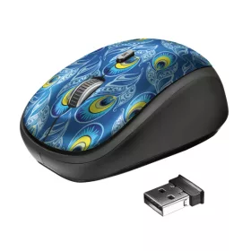   Trust Egér Notebook Vezeték Nélküli - Yvi Peacock (800-1600DPI; micro vevő; páva mintás)