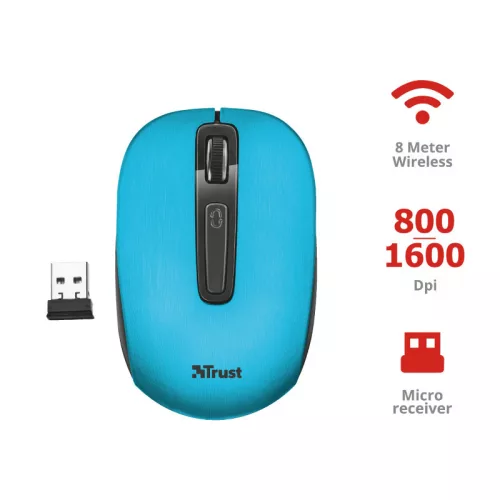 Trust Aera Wireless vezeték nélküli notebook egér - kék (22373)