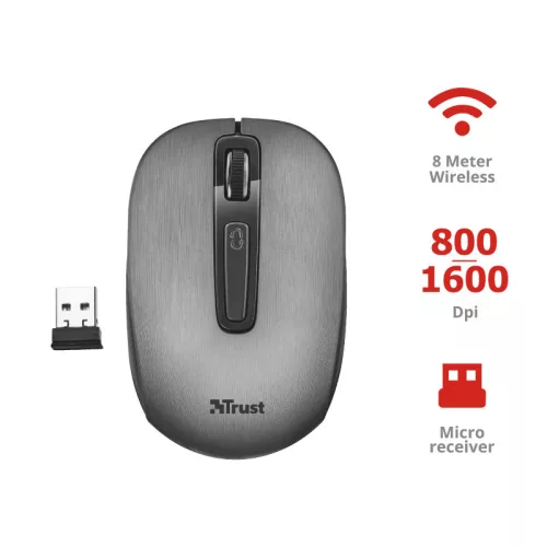 Trust Aera Wireless vezeték nélküli notebook egér - szürke (22372)
