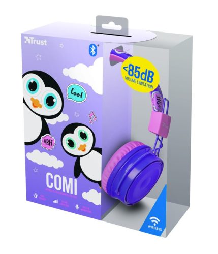 Trust Comi Bluetooth vezeték nélküli fejhallgató - lila (23129)