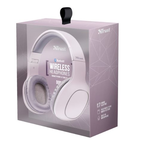 Trust Dona Bluetooth vezeték nélküli fejhallgató - rózsaszín (22889)