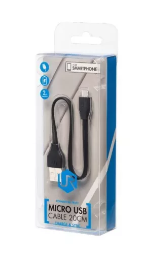 Trust 20139 Flat Micro-USB kábel 20cm fekete