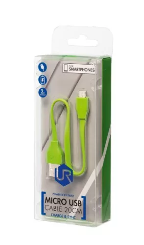 Trust 20142 Flat Micro-USB kábel 20cm lime