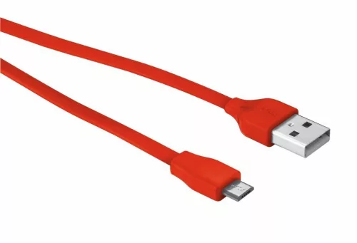 Trust 20141 Flat Micro-USB kábel 20cm piros