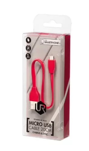 Trust 20141 Flat Micro-USB kábel 20cm piros
