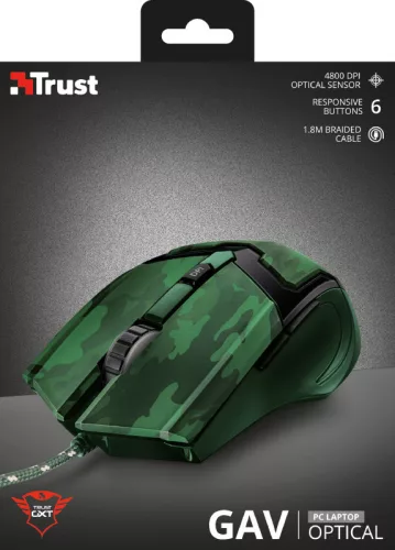 Trust GXT 101C Gav Jungle Gamer egér - zöld (22793)