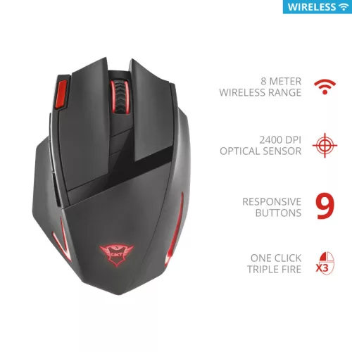 Trust GXT 130 Ranoo vezeték nélküli Gamer egér (20687)