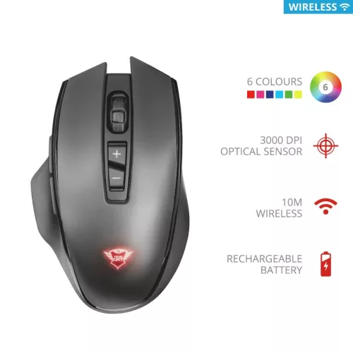 Trust GXT 140 Manx Rechargable vezeték nélkül Gamer egér (21790)