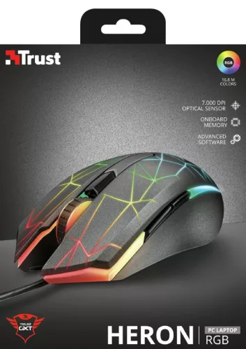 Trust GXT 170 Heron RGB Gamer egér (21813)