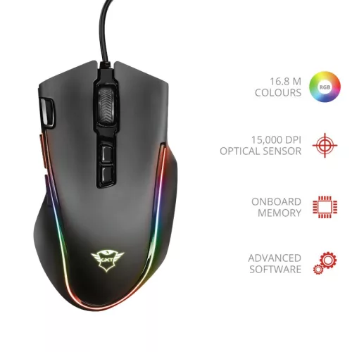 Trust GXT 188 Laban RGB  Gamer egér (21789)