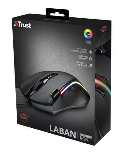 Trust GXT 188 Laban RGB  Gamer egér (21789)