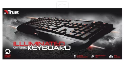 Trust GXT 280 színváltós világítós billentyűzet