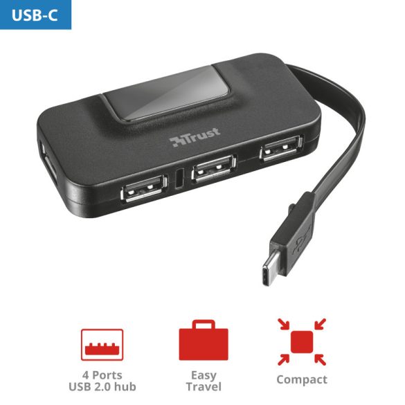 Trust Oila USB-C to 4 Port USB 2.0 Hub (21320)