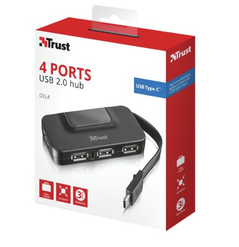Trust Oila USB-C to 4 Port USB 2.0 Hub (21320)