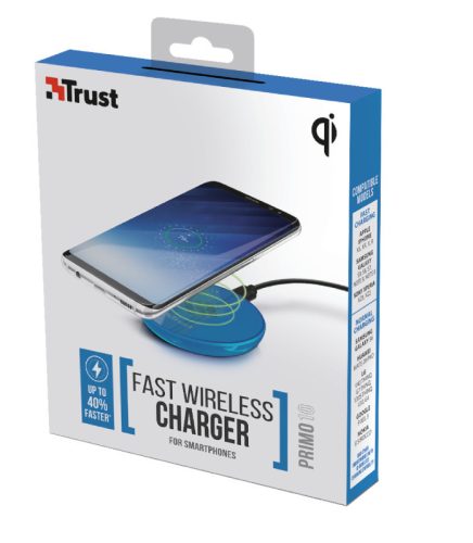 Trust Primo10 Fast vezeték nélküli  telefon töltő - kék (22862)