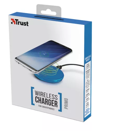 Trust Primo vezeték nélküli  telefon töltő - kék (22817)