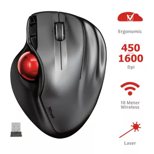Trust Sferia vezeték nélküli trackball egér (23121)