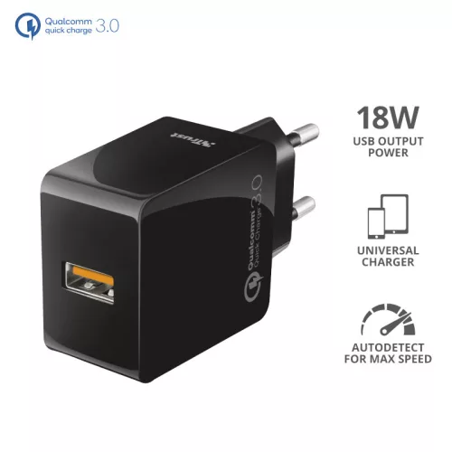 Trust Ultra fast QC3.0 telefon töltő (21818)