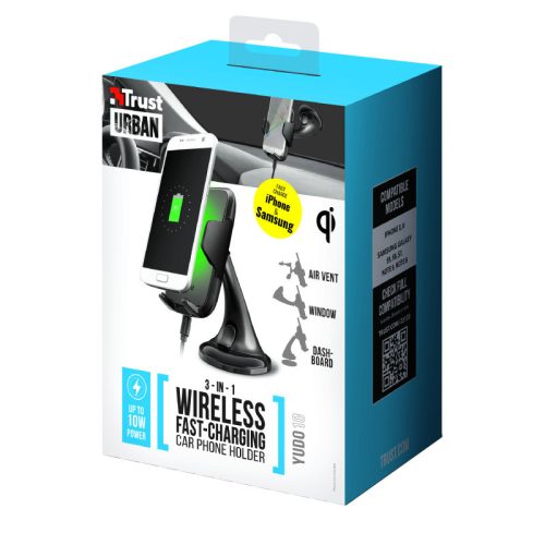 Trust Yudo10 vezeték nélküli autós telefon töltő (23133)